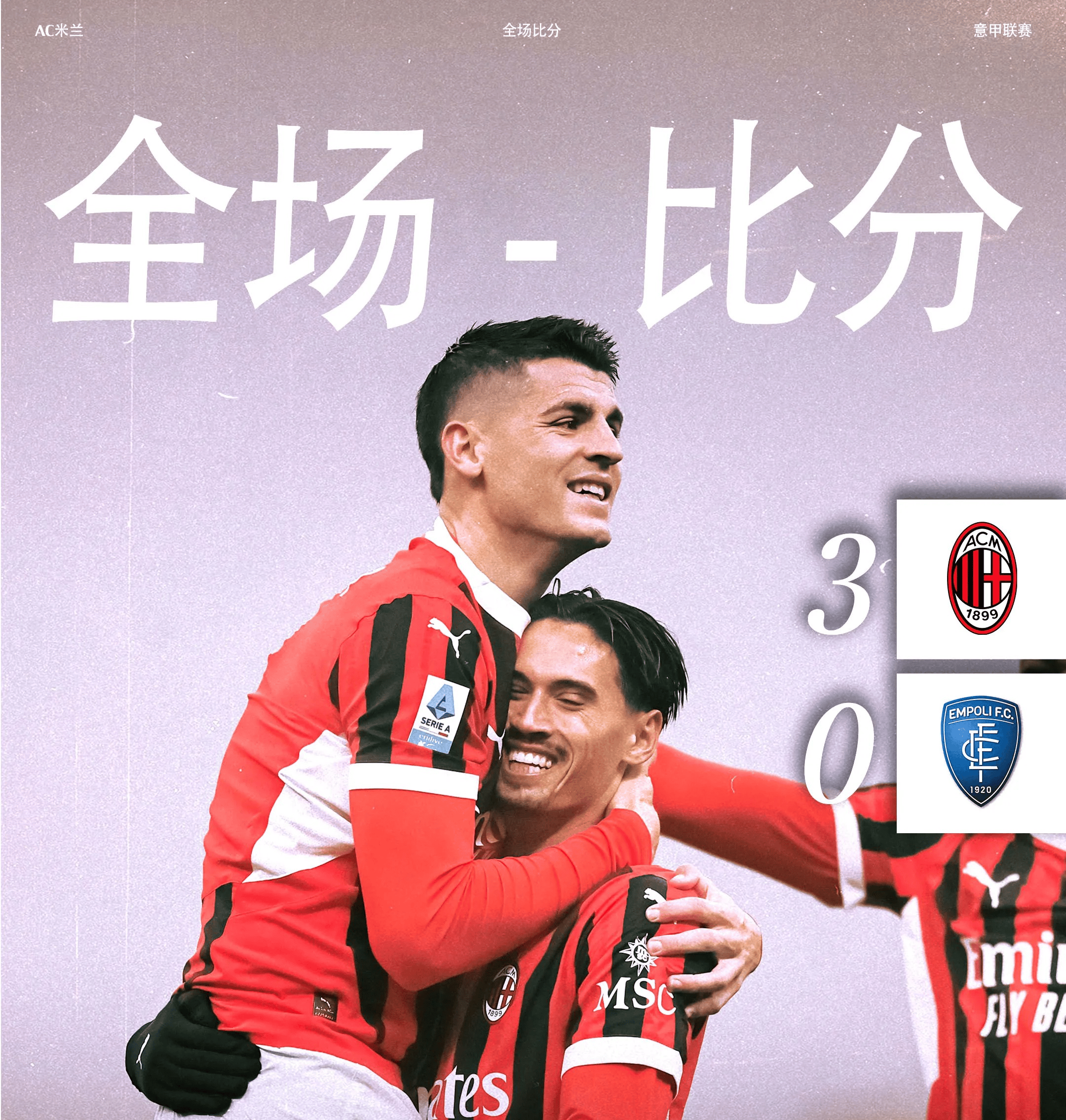 世俱杯冠军-AC米兰五球大胜佩齐纳，积分榜逐渐上升